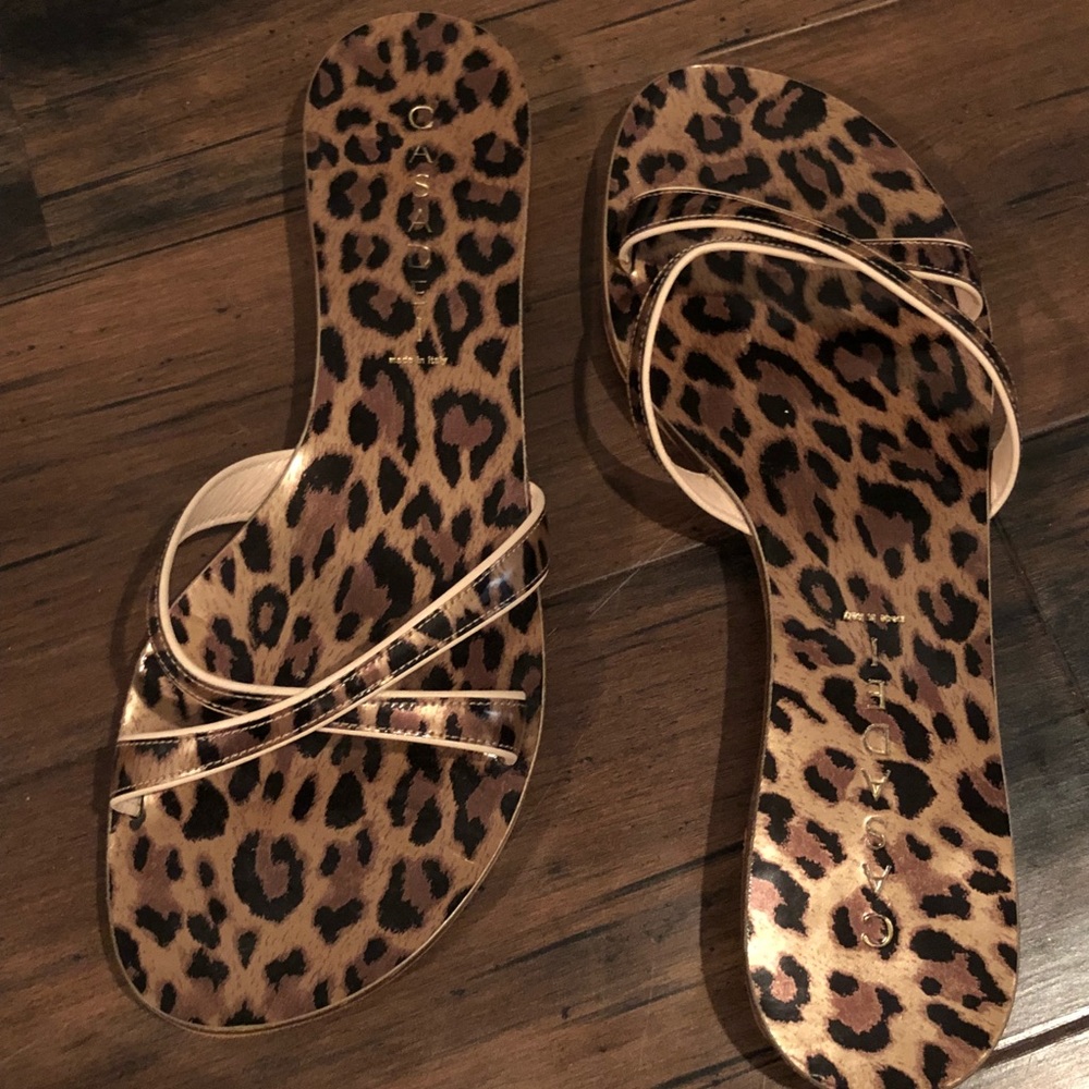 CASADEI LEOPARD SANDALS  SHINY